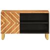 vidaXL Meuble TV marron et noir 80x31,5x46 cm bois massif de manguier