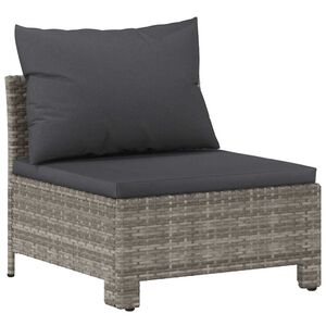 vidaXL Canap&eacute; de jardin central avec coussin en polyrotin gris
