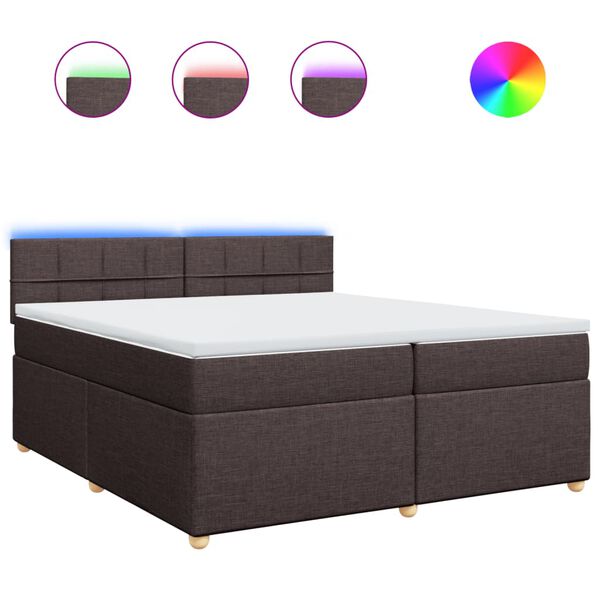 vidaXL Sommier &agrave; lattes de lit avec matelas Marron fonc&eacute; 200x200 cm
