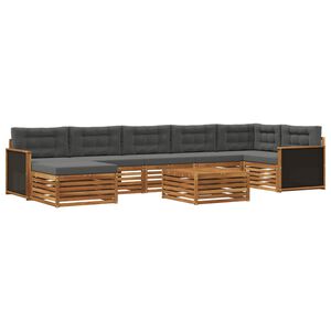 vidaXL Ensemble de canap&eacute;s d'ext&eacute;rieur 8 pc Naturel et Anthracite