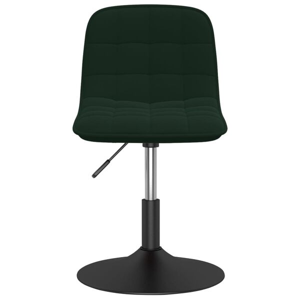 vidaXL Chaise pivotante de salle &agrave; manger Vert fonc&eacute; Velours