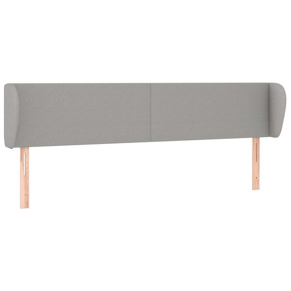 vidaXL T&ecirc;te de lit avec oreilles Gris clair 163x23x78/88 cm Tissu