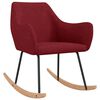 vidaXL Chaise &agrave; bascule Rouge bordeaux Tissu