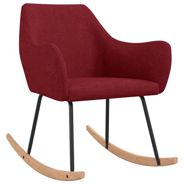 vidaXL Chaise &agrave; bascule Rouge bordeaux Tissu