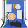 vidaXL Kit de studio photo bo&icirc;te &agrave; lumi&egrave;re toile de fond et r&eacute;flecteur