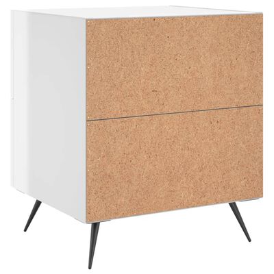 vidaXL Table de chevet blanc brillant 40x35x47,5 cm bois d’ingénierie