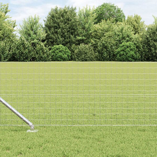 vidaXL Poteaux de clôture 7 pcs Argent Ø32mm 120 cm Acier galvanisé