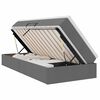 vidaXL Lit avec rangement et matelas Gris fonc&eacute; 100 x 200 cm Polyester