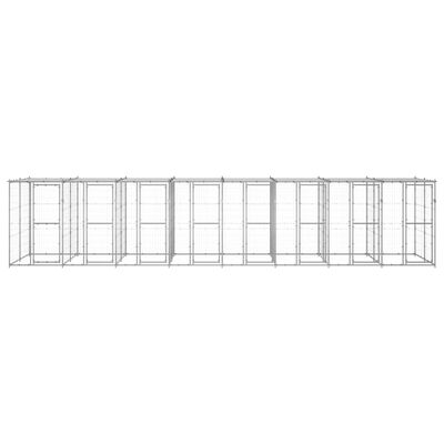 vidaXL Chenil extérieur Acier galvanisé avec toit 19,36 m²