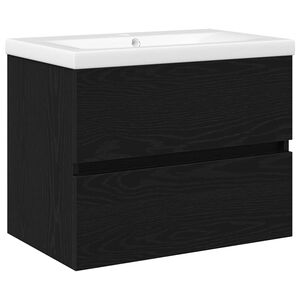 vidaXL Meuble de Lavabo de Salle de Bain Ch&ecirc;ne noir 60 x 39 x 62 cm