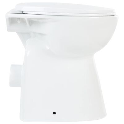 vidaXL Toilette haute sans bord fermeture douce 7 cm Céramique Blanc
