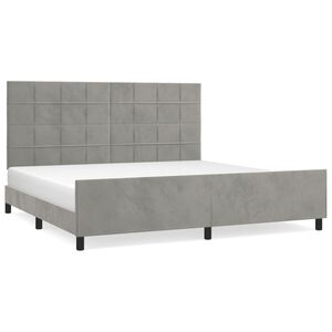 vidaXL Cadre de lit sans matelas gris clair 200x200 cm velours