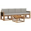 vidaXL Ensemble de canap&eacute;s d'ext&eacute;rieur 4 pc Naturel et gris clair