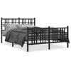 vidaXL Cadre de lit m&eacute;tal sans matelas avec pied de lit noir 140x190cm