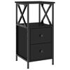 vidaXL Table de chevet noir 34x35,5x70 cm bois d&rsquo;ing&eacute;nierie
