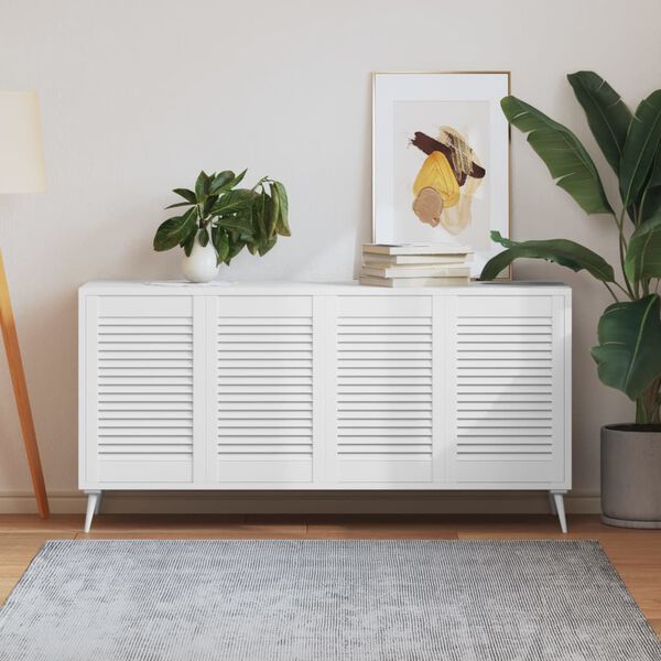 vidaXL Portes d'armoire &agrave; persiennes 4pcs blanc 61,5x39,4cm pin massif