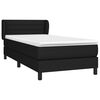 vidaXL Sommier &agrave; lattes de lit avec matelas Noir 90x190 cm Tissu