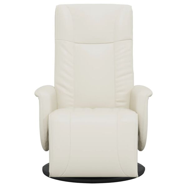 vidaXL Fauteuil inclinable avec repose-pieds cr&egrave;me similicuir