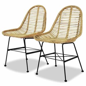 vidaXL Chaises &agrave; manger lot de 2 rotin naturel