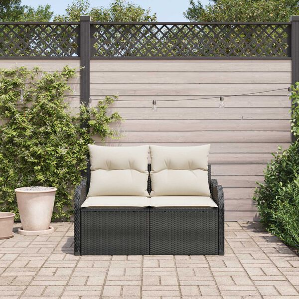 vidaXL Canapé de jardin Noir 121 x 62 x 69cm polyrotin