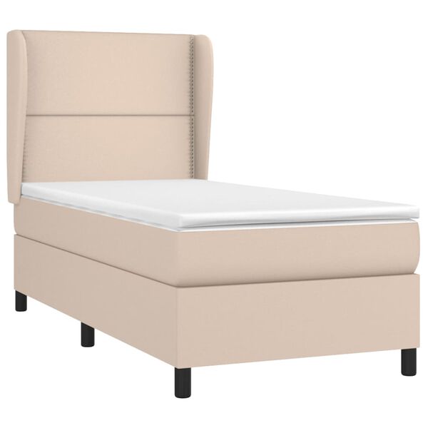vidaXL Sommier &agrave; lattes de lit avec matelas Cappuccino 90x200 cm