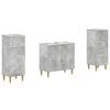 vidaXL Ensemble de meuble de salle de bain 3 pi&egrave;ces DELFT Gris b&eacute;ton