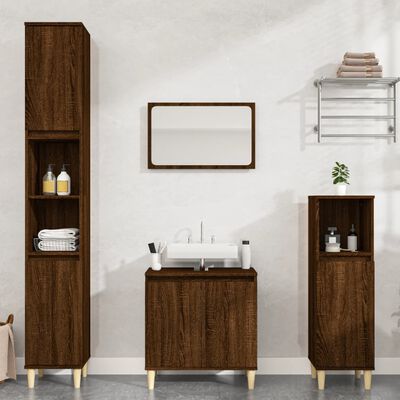 vidaXL Ensemble de meubles de salle de bain 3 pcs Chêne marron
