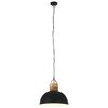 vidaXL Lampe suspendue industrielle Noir Rond 42cm E27 Manguier massif