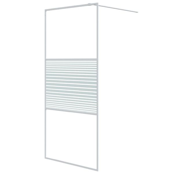 vidaXL Paroi de douche Blanc 90x195 cm Verre ESG transparent