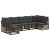 vidaXL Ensemble de canap&eacute; de jardin 7 pc Gris polyrotin