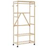 vidaXL Porte-v&ecirc;tements et &eacute;tag&egrave;res et roulettes 90x40x179,5 cm bambou