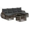 vidaXL Ensemble de canap&eacute; de jardin 7 pc Gris et Gris fonc&eacute; polyrotin