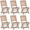 vidaXL Chaises pliables d'ext&eacute;rieur lot de 6 Bois d'acacia solide