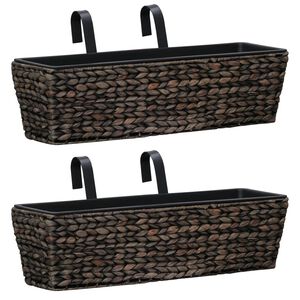 vidaXL Jardini&egrave;res 2 pcs Jacinthe d'eau Marron