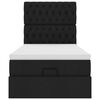 vidaXL Lit ottoman avec matelas noir 90x200 cm tissu