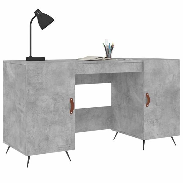 vidaXL Bureau gris b&eacute;ton 140x50x75 cm bois d'ing&eacute;nierie