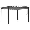 vidaXL Tonnelle avec toit &agrave; persienne 3x3 m Anthracite Tissu aluminium