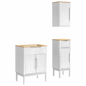 vidaXL Ensemble de mobilier de salle de bain FLORO 3 pi&egrave;ces Blanc