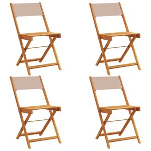 vidaXL Chaises de jardin pliantes lot de 4 taupe tissu et bois massif