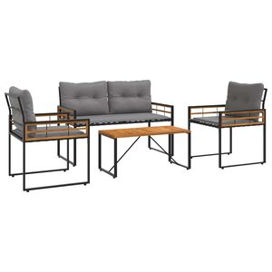 vidaXL Ensemble de meubles d'ext&eacute;rieur 4 pc Gris clair