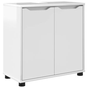 vidaXL Armoire de lavabo de salle de bain Blanc brillant