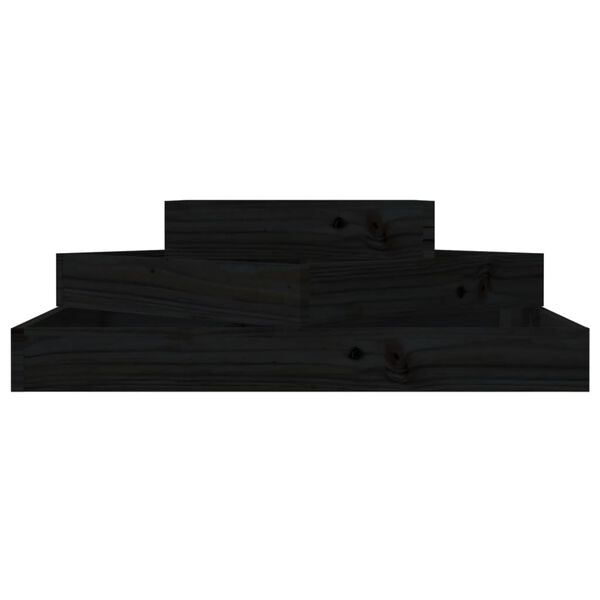 vidaXL Jardinière Noir 83x83x27 cm Bois massif de pin