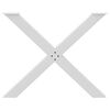 vidaXL Pieds de table &agrave; manger en forme de X, 3 pi&egrave;ces, blanc, 90 x (72-73) cm, acier
