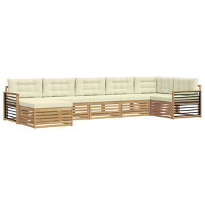 vidaXL Ensemble de canap&eacute;s d'ext&eacute;rieur 7 pc Blanc et cr&egrave;me
