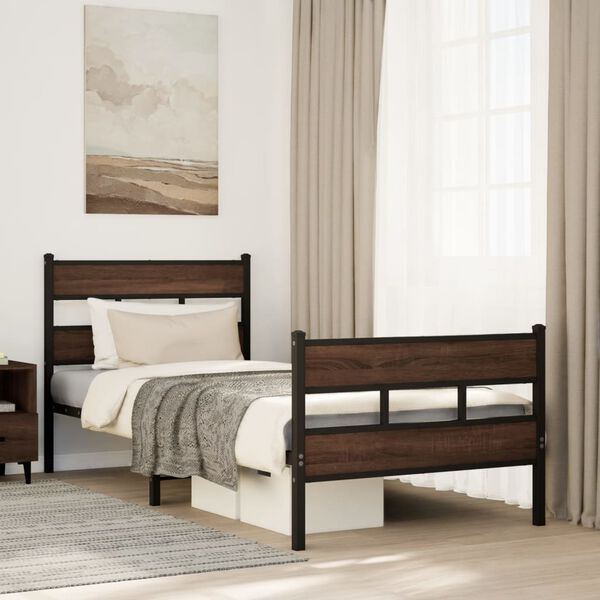 vidaXL Cadre de lit sans matelas avec t&ecirc;te de lit pied de lit 80x200cm