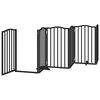 vidaXL Barri&egrave;re pour chien porte pliable 9 panneaux noir bois peuplier