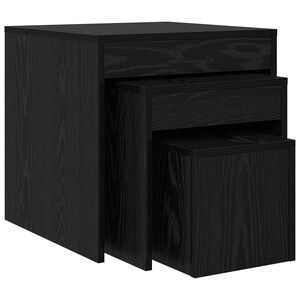 vidaXL Table basse 3 pc Ch&ecirc;ne noir 45 x 45 x 45 cm Bois d'ing&eacute;nierie