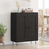 vidaXL Buffet Ch&ecirc;ne noir 69,5 x 34 x 90 cm Bois d'ing&eacute;nierie et fer