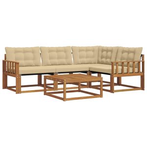 vidaXL Ensemble de canap&eacute;s d'ext&eacute;rieur 5 pcs Naturel et Beige