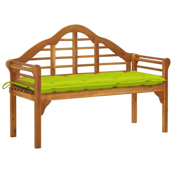 vidaXL Banc de jardin avec coussin 135 cm Bois d'acacia massif
